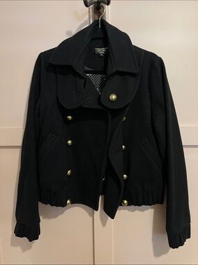 Black Double-Breasted Peacoat